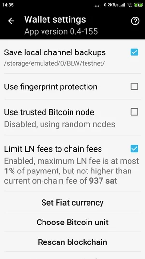 BLW  Bitcoin Lightning Wallet